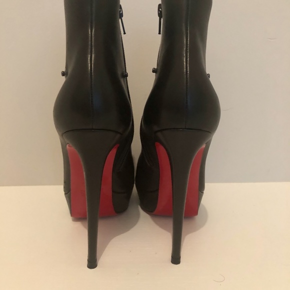 Christian Louboutin Box Leather Flannel Bootie - Picture 2 of 4